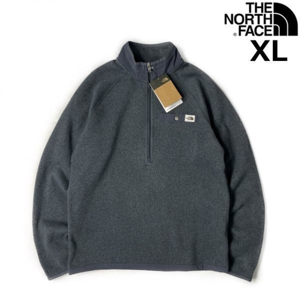 1円～!売切!【正規新品】THE NORTH FACE◆GORDON LYONS 1/4ZIP フリース プルオーバー US限定 厚手ニット 茶タグ(XL)グレー 181024-35_画像3