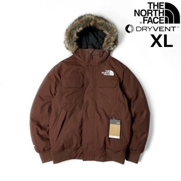 1円～!売切!【正規新品】THE NORTH FACE◆MCMURDO BOMBER JACKET マクマードボンバー ダウンジャケット US 新作 ロゴ刺繍(XL)茶 190122-175_画像2