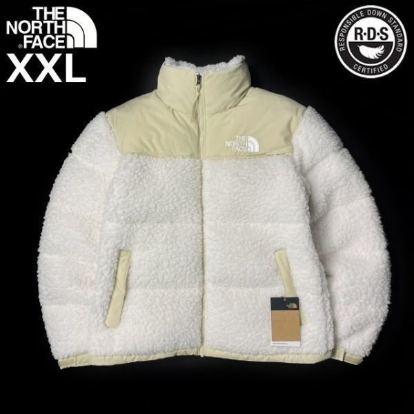 1円～!売切!【正規新品】THE NORTH FACE SHERPA NUPTSE JACKET ダウンジャケット ヌプシ モコモコ シェルパフリース(XXL)白 190122-175_画像1