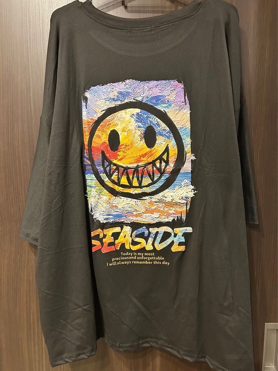 シャツ 半袖　8XL 黒  半袖 Tシャツ 大きいサイズ オーバーサイズ ゆったり　ゆるダボ