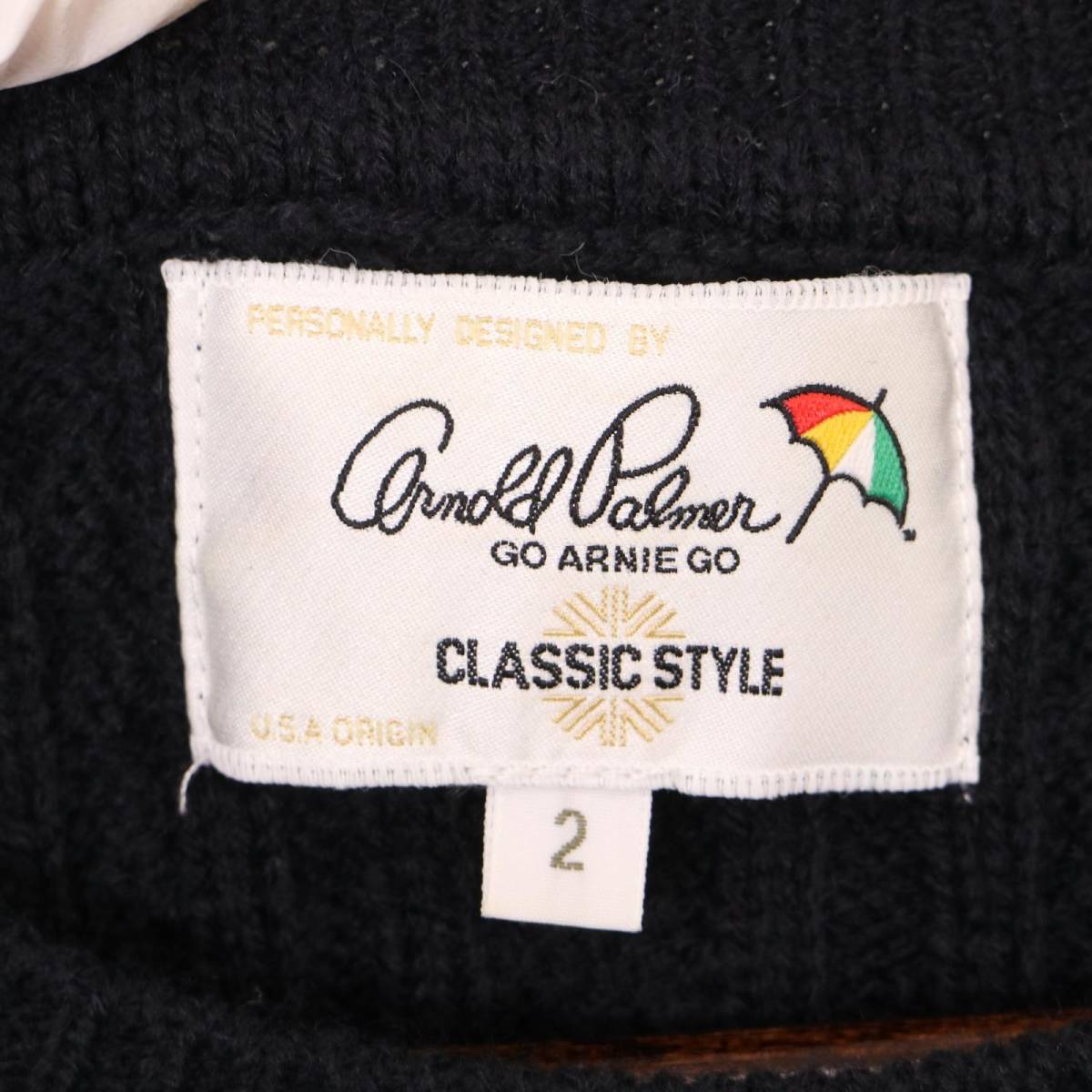 arnold palmer アーノルドパーマー ケーブル編み フィッシャーマン ニットセーター 2 紺_画像4