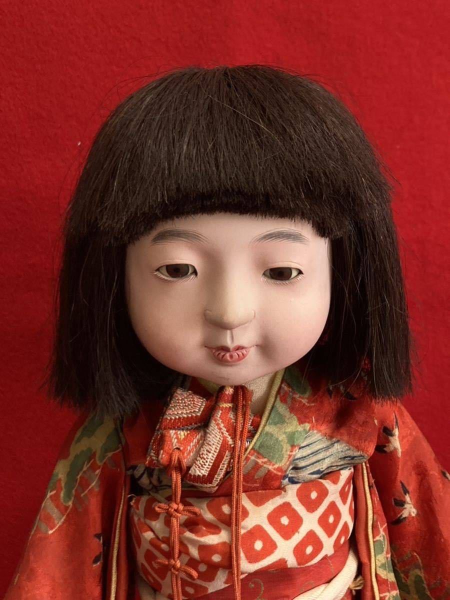 旧家所蔵品 市松人形 アンティーク 抱き人形 豆人形 玩具 雛人形 ビスクドール 日本人形 戦前 縮緬 昭和初期 丸平 東光_画像3