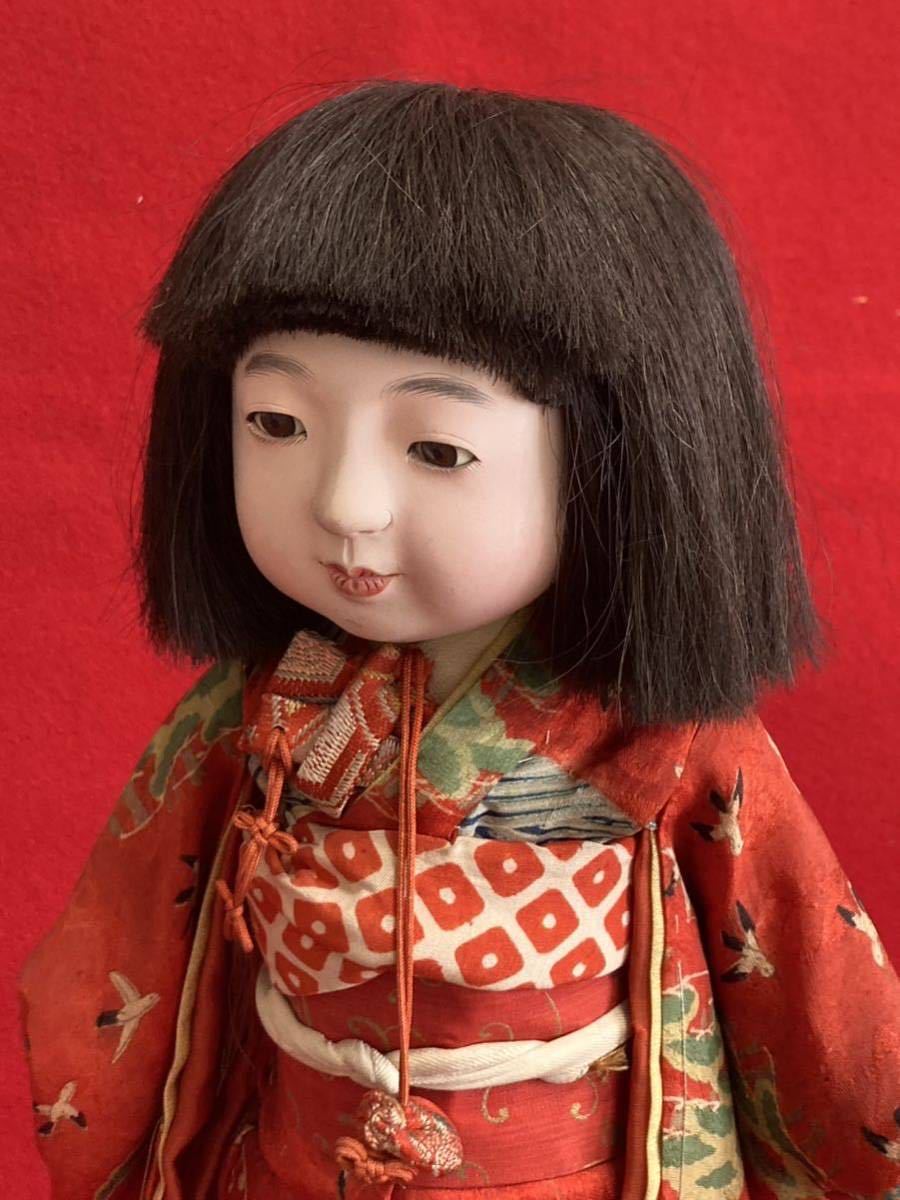 旧家所蔵品 市松人形 アンティーク 抱き人形 豆人形 玩具 雛人形 ビスクドール 日本人形 戦前 縮緬 昭和初期 丸平 東光_画像2