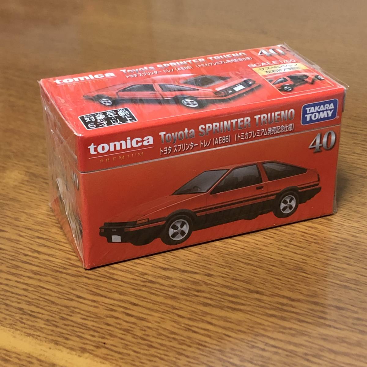 ♪♪トミカ プレミアム 廃番 40 トヨタ スプリンタートレノ AE86 発売記念仕様(赤)絶版♪♪_画像1