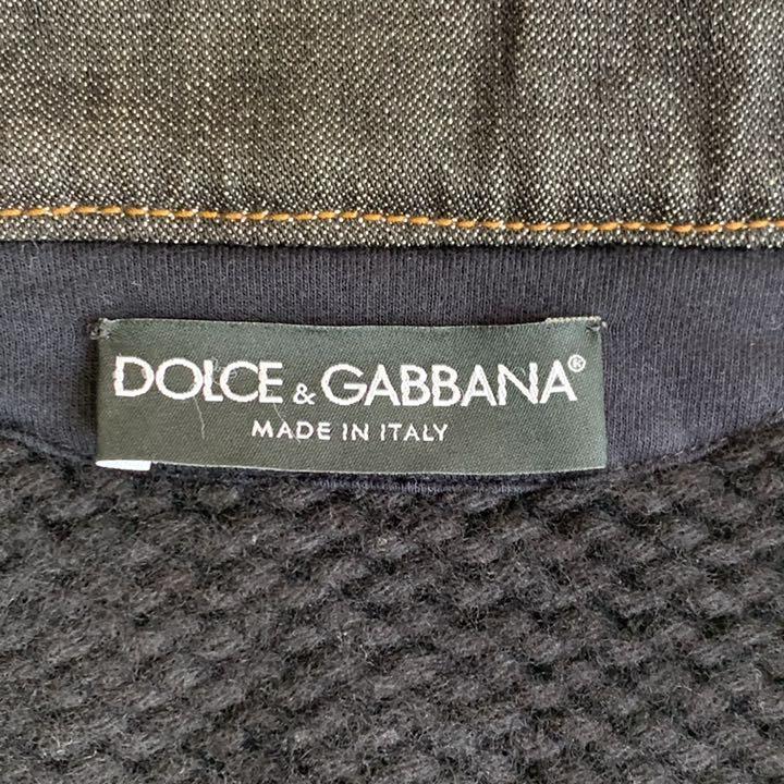 ドルチェアンドガッバーナ Dolce&Gabbana ドッキング 切り替え ジャケット 44 イタリア製 デニム ニット ブルゾン ダメージ加工 ドルガバ _画像8