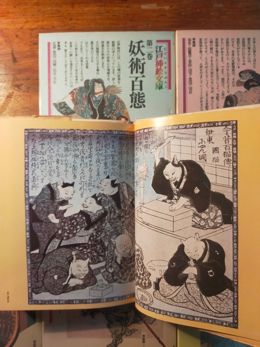 【送料無料】江戸挿絵文庫 全6巻（1977年 すばる書房 猫物語 妖術百態 百面相 泥棒伝奇 かくれ鬼 葛飾北斎 歌川国芳 森茉莉 水木しげる）_画像3