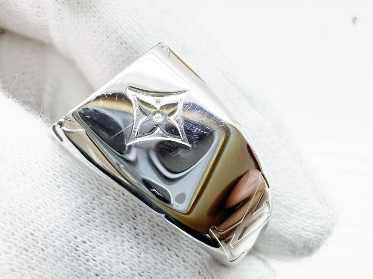 美品　Louis Vuitton　ルイヴィトン　LV　シグネットリング　指輪　シルバー　Lサイズ　約21号　M62488_画像6