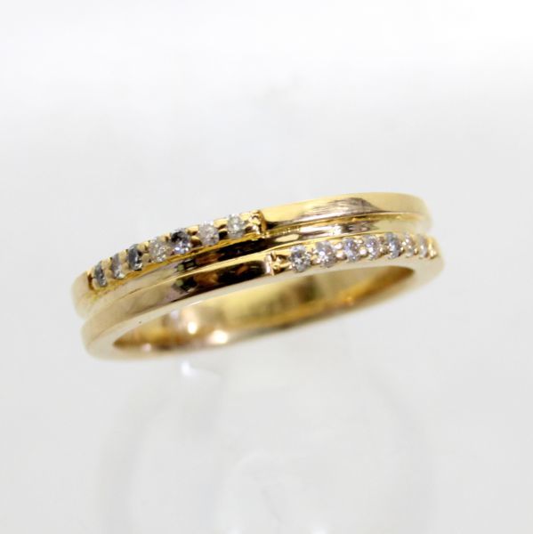 最新作の ◎中古美品◎18金 ダイヤ 0.11ct リング 7号 イエローゴールド