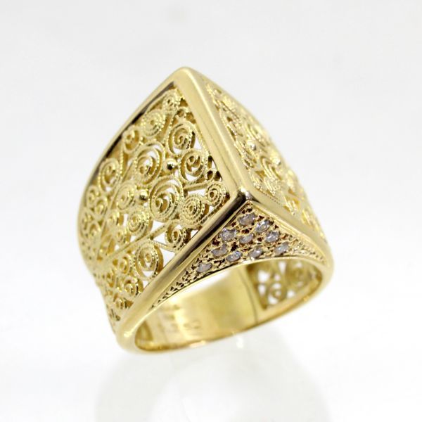 【即納】 ◎中古美品◎18金 ダイヤ 0.292ct リング 12.5号 イエローゴールド