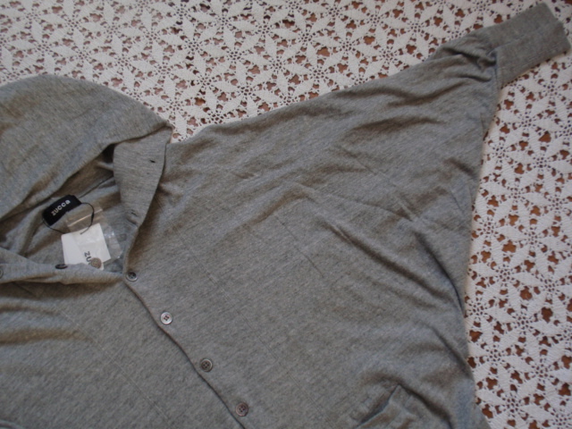  unused zucca cotton with a hood . cardigan jacket ( light gray )
