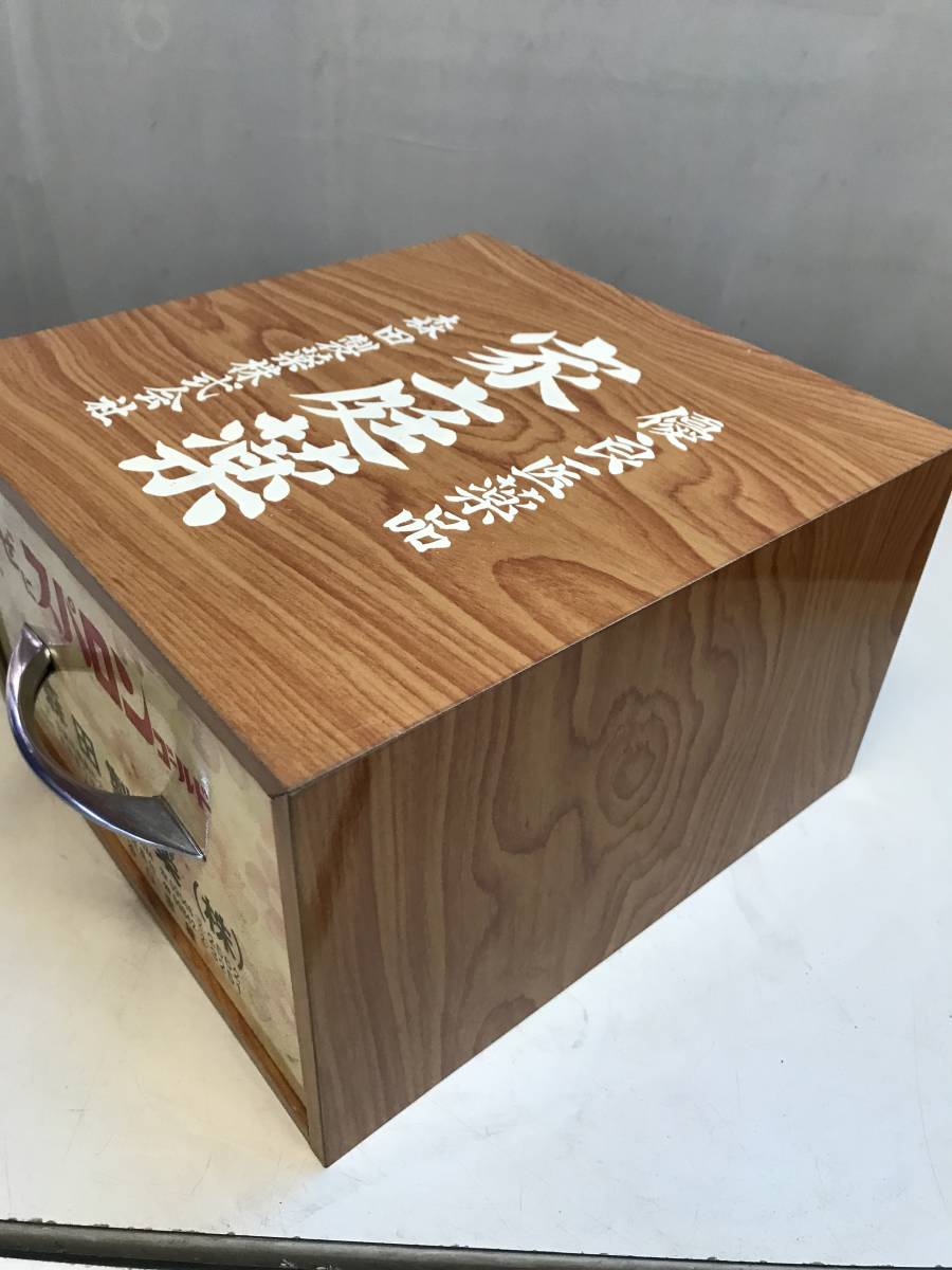 YS3246★昭和 レトロ 木製　薬箱 家庭薬 スパロンゴールド 森田製薬　置き薬 現状品_画像4