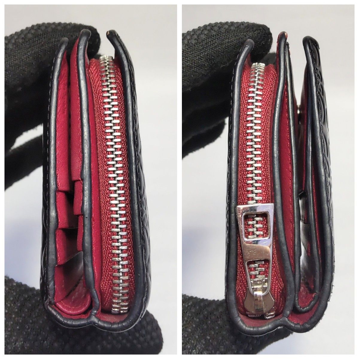 LOEWE ロエベ 財布 二つ折り財布 ファスナー付 レザー ブラック LOEWE ロエベ 財布 二つ折り財布 ファスナー付 レザー ブラック