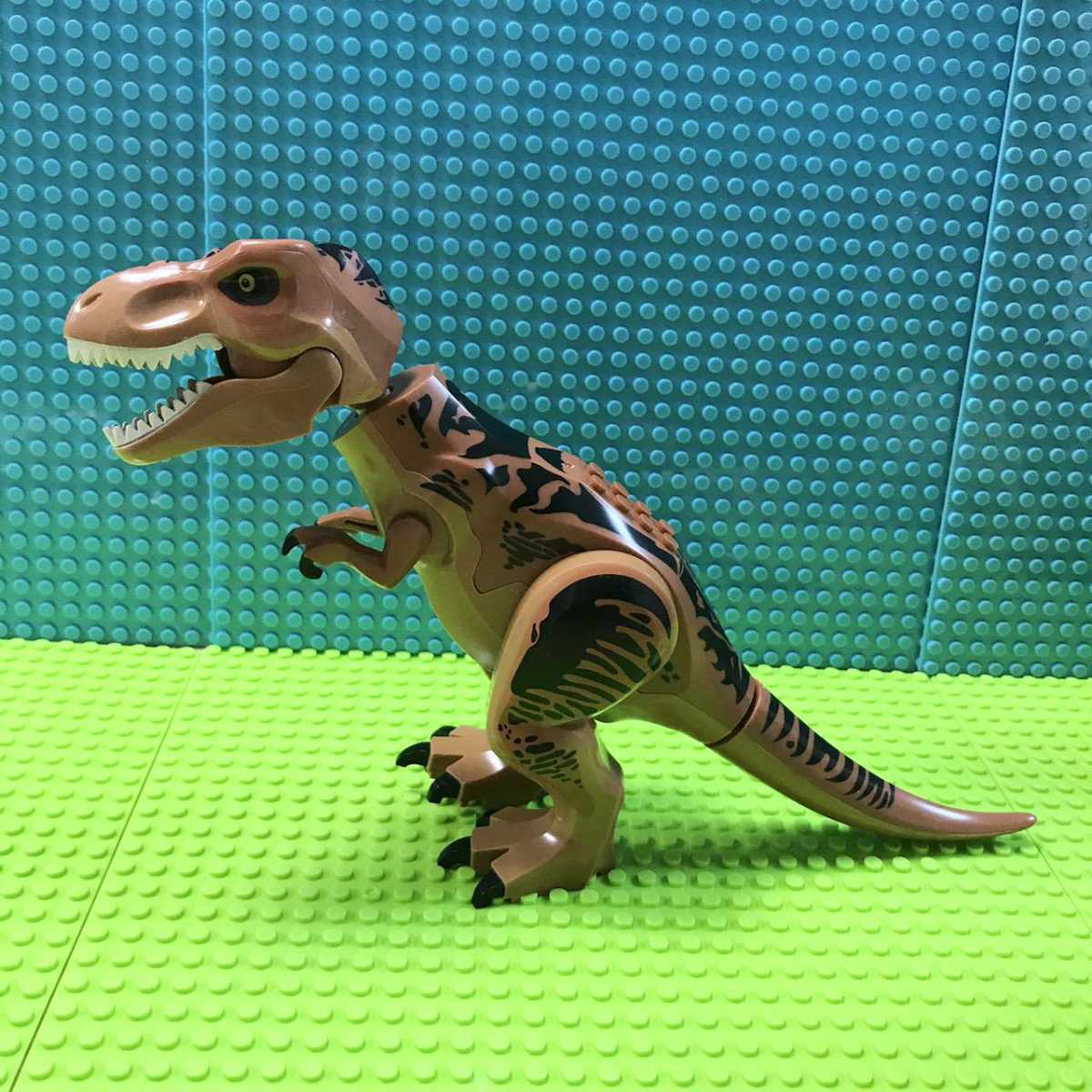 【送料無料】インドミナスレックス白＆ティラノサウルス茶色 LEGO レゴ 互換 特大サイズ 恐竜 2点セット ジュラシックワールド _画像4