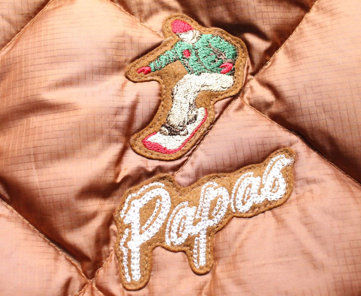 極美品)Papas パパス キルティングダウンジャケット スノーダウンPロゴ刺繍 軽量で抜群の保温性防風防水_画像5