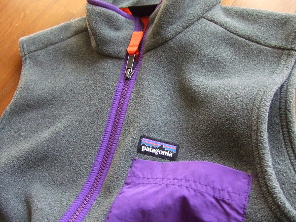 S?★パタゴニアPatagonia★カーステンス フリース ベスト グレー　karstens13パープル紫シンチラ美品ノースリーブジャケット14インナー