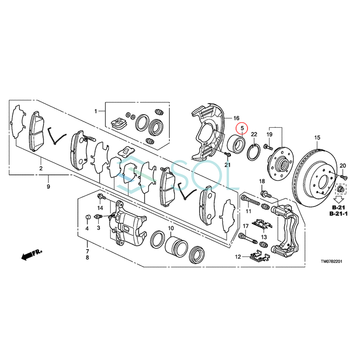 ホンダ フィット ハイブリッド シャトル(GE6 GE7 GE8 GE9 GG7 GP1 GP2) フロント ハブベアリング 左右共通 44300-TF0-951 出荷締切18時_画像2