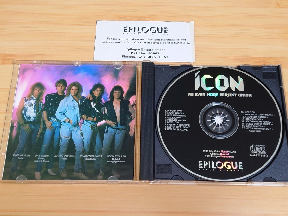 【即決 輸入盤 廃盤 オリジナル盤 レア】ICON/AN EVEN MORE PERFECT UNION◆1987年作品◆1995 EPILOGUE ENTERTAINMENT_画像3