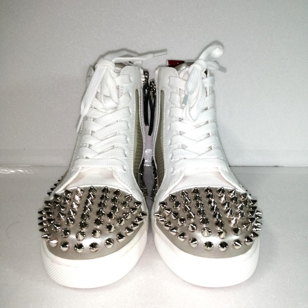 ●Christian Louboutin ハイカットスニーカー Sosoxy Spikes Pvc White_画像2