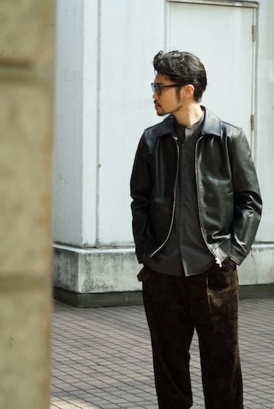 SOPHNET　LEATHER ZIP JACKET　牛革　レザー　カーフレザー　ソフ　ジャケット_画像2