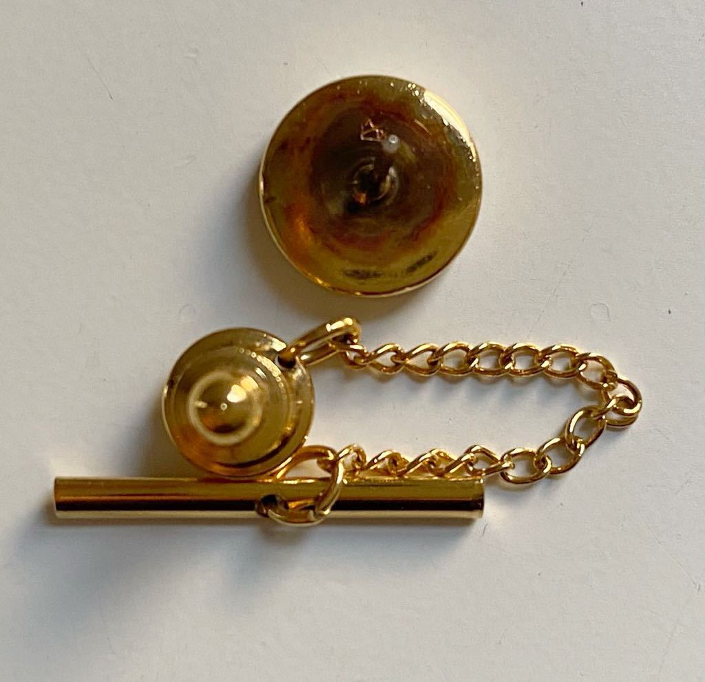 B4A020* Dunhill dunhill metal material silver × Gold color Logo d Logo tie tack necktie pin 