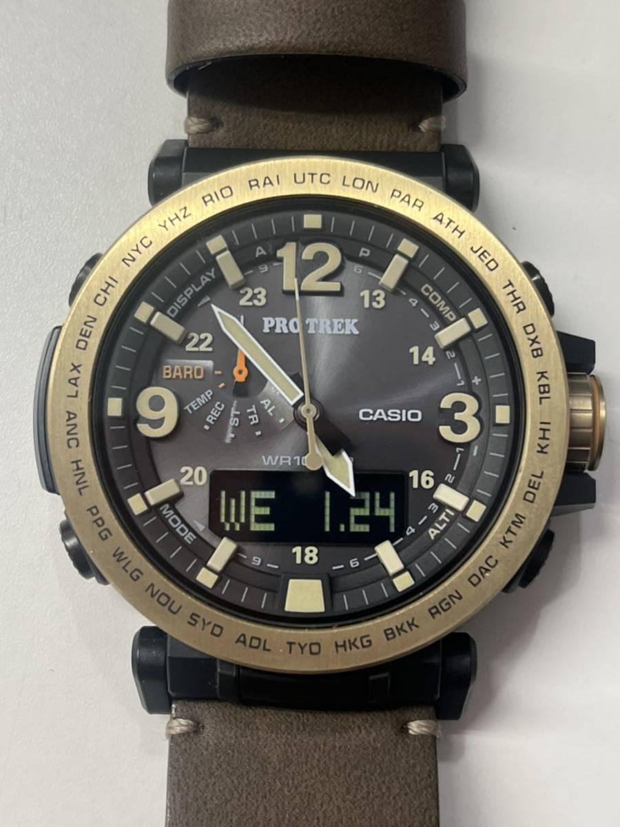 A4A009◆ カシオ CASIO プロトレック PRO TREK タフソーラー アナデジ 腕時計 PRG-600YL_画像1