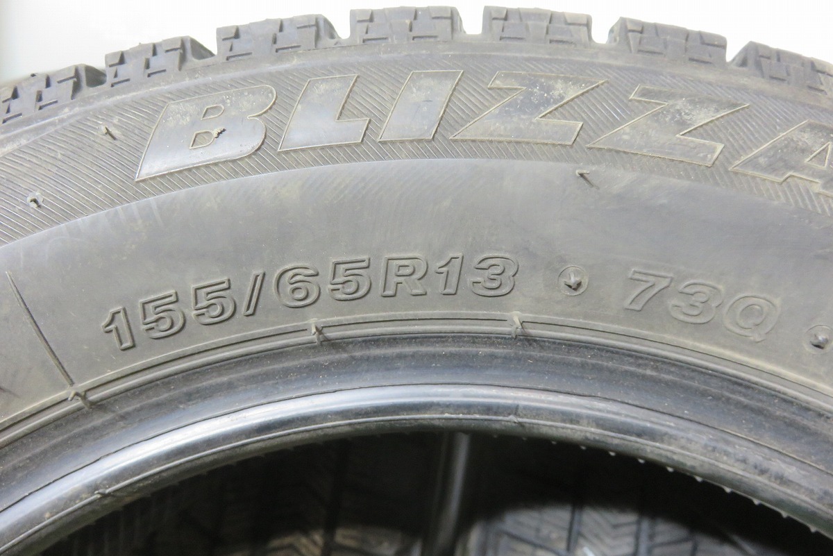 BRIDGESTONE／ブリジストン BLIZZAK VRX 155/65R13 4本SET／2020年製 7～8分山 スタッドレス／中古 ／24011605_画像7