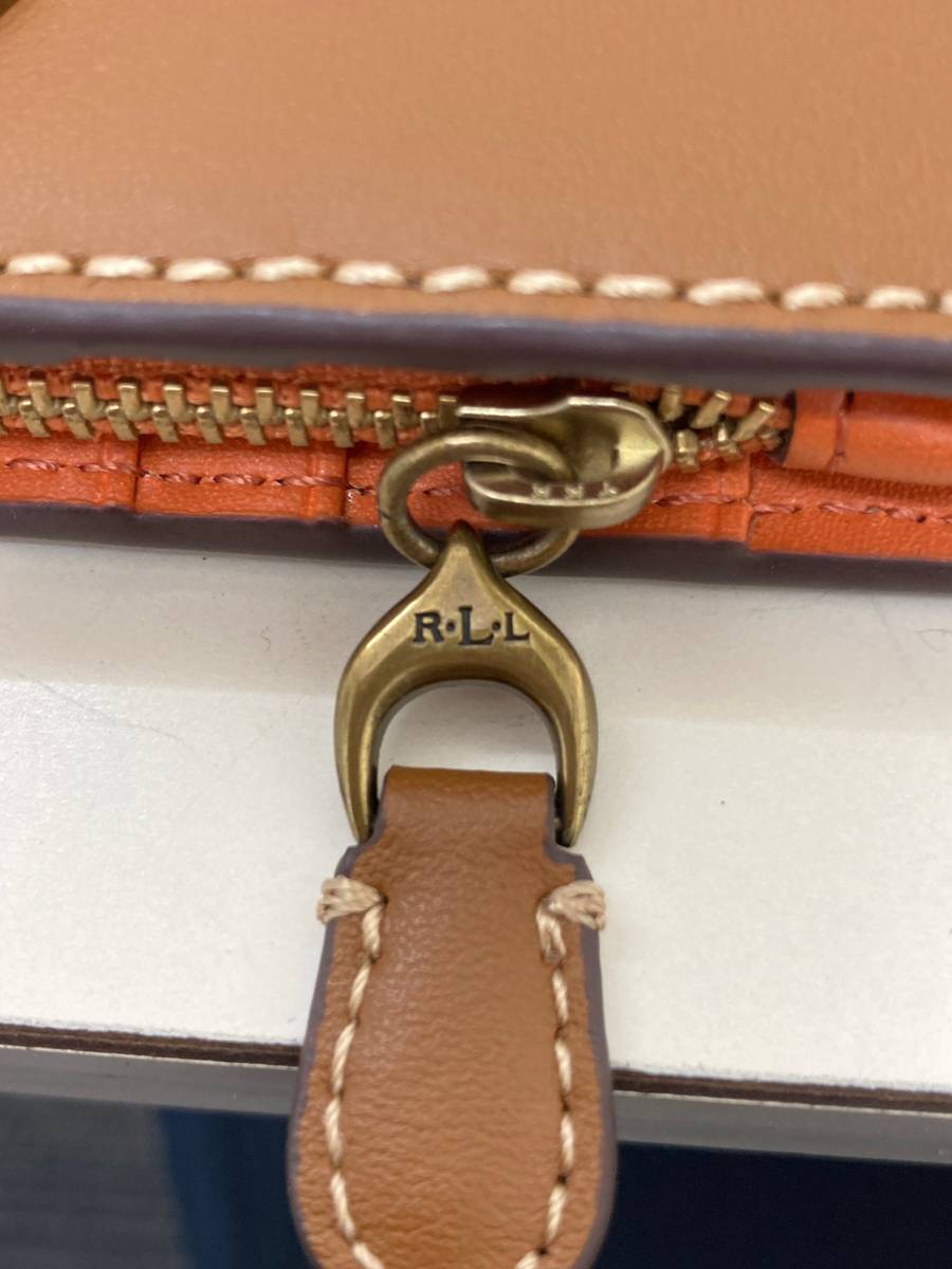 ★1円スタート！！　ラルフローレン　RALPH LAUREN　お財布　ブラウン　オレンジ　二つ折り　現状品　送料全国一律370円★_画像8