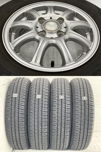 中古タイヤホイールセット 145/80R13 75S 13インチ 13×4J +42 4穴 PCD100 ダンロップ LAYCEA 夏 N-BOX ムーヴ d44_画像4