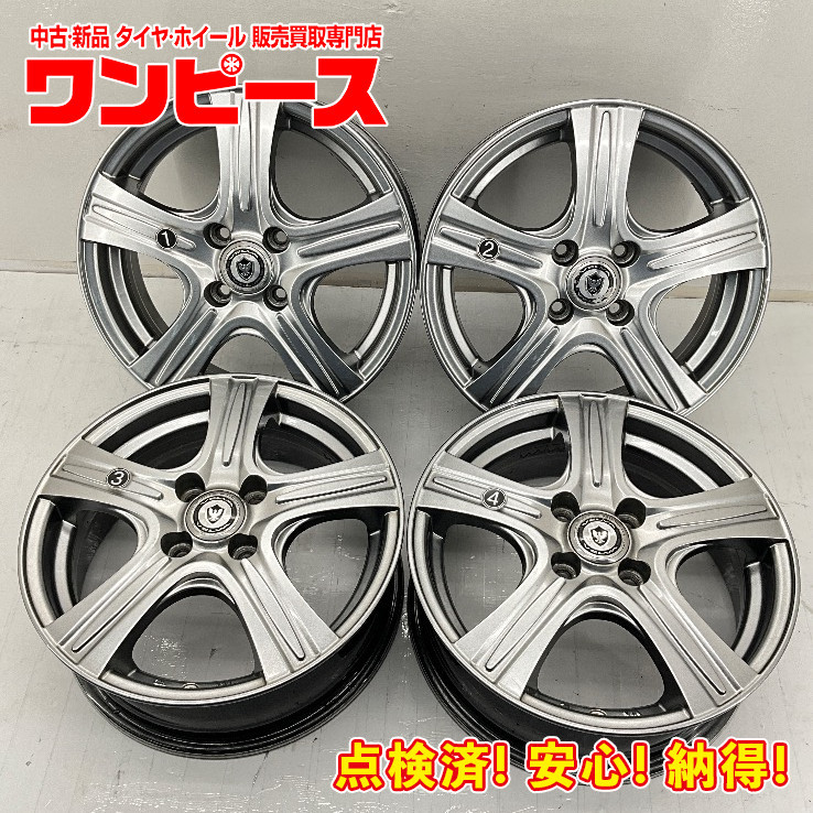 中古アルミホイール 4本セット 15×5.5J +42 4穴 PCD100 15インチ weds VELVA c1168_画像1