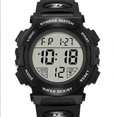 新品 SYNOKEスポーツデジタル 防水 デジタルストップウォッチ メンズ腕時計 9856 ブラック_画像2