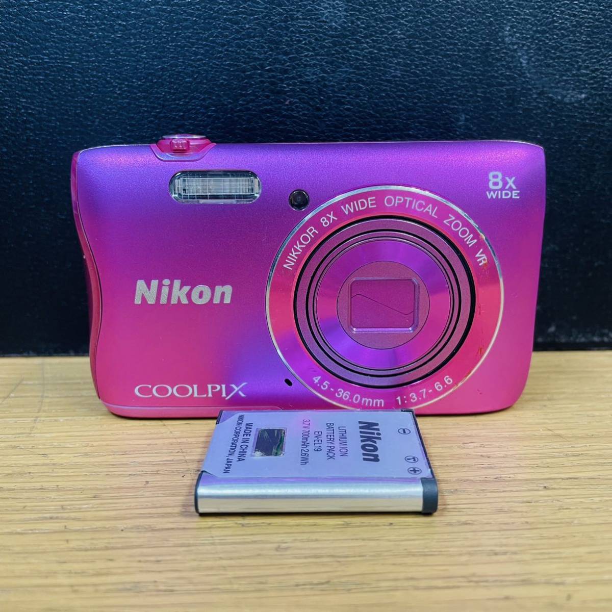 動作品 Nikon COOLPIX S3700 コンパクトデジタルカメラ ピンク NN8338_画像1