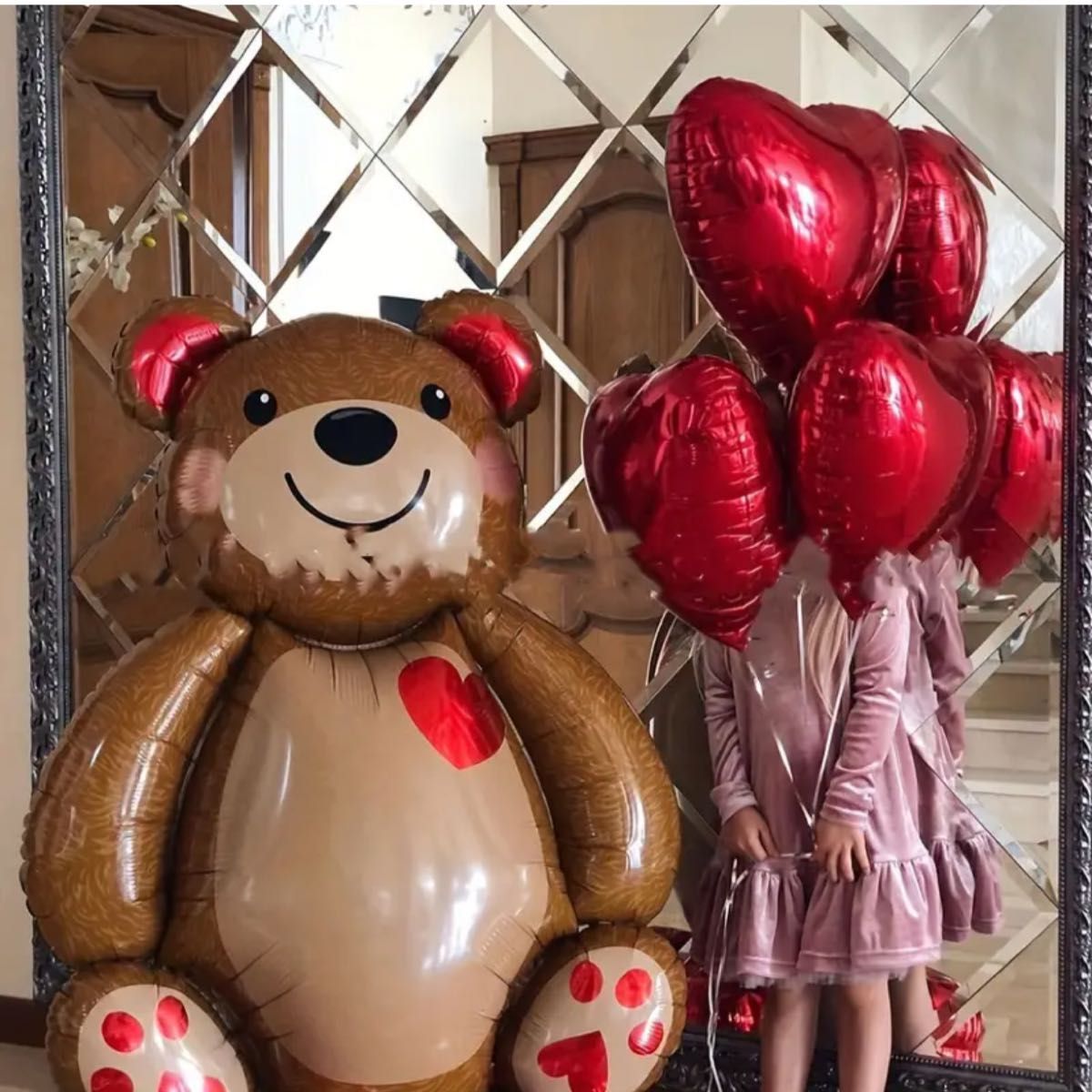 36 インチ特大巨大な抱っこラブベアアルミフィルムバルーンバレンタインデーの装飾誕生日パーティーの装飾バルーン 