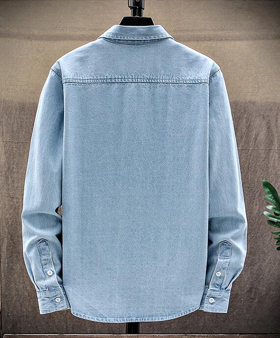 新品未使用　新品 綿製 生地良い シンプル オシャレ デニムシャツ メンズ 長袖 ワークシャツ カジュアル アウター スリム /XL_画像5