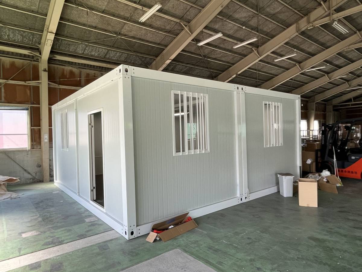 2F建て 組立式 ユニットハウス 3m×6m 2部屋 階段有 歩廊あり 2F建て 組立式 ユニットハウス 3m×6m 2部屋 階段有 歩廊あり