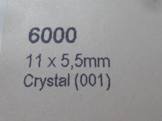 ◎④SWAROVSKI　ELEMENTS　6000　11×5.5㎜　Crystal（001）10個セット!!　スワロフスキー_画像2