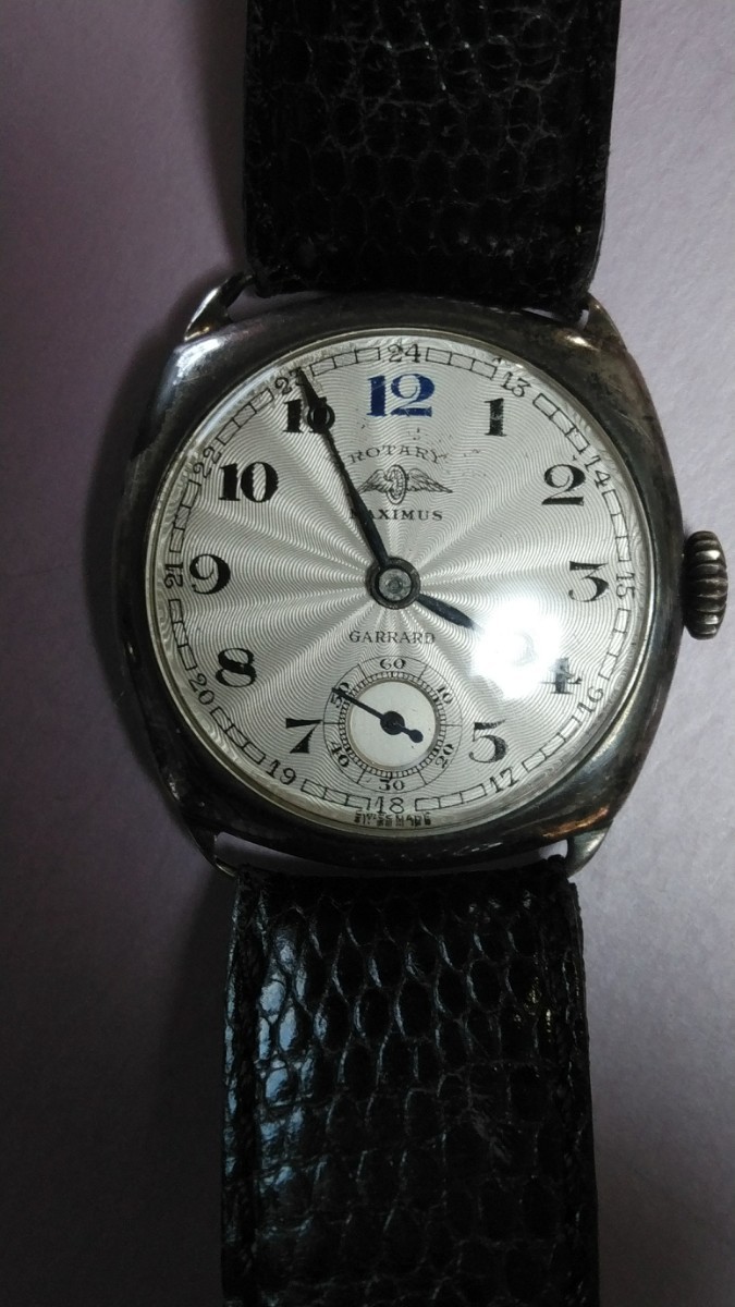  rare goods anti -k rotary hand winding smoseko silver face wristwatch 