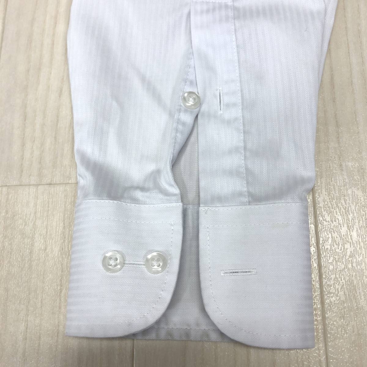 X330 DINKEL メンズ トップス ワイシャツ 長袖 M ホワイト 白 ストライプ 綿素材含 オフィスカジュアル オフィススタイリッシュルック_画像7