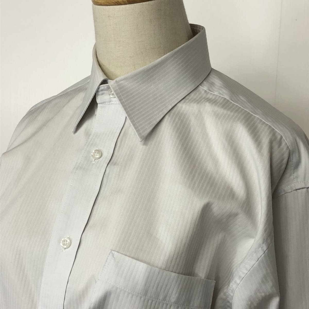 X330 DINKEL メンズ トップス ワイシャツ 長袖 M ホワイト 白 ストライプ 綿素材含 オフィスカジュアル オフィススタイリッシュルック_画像5