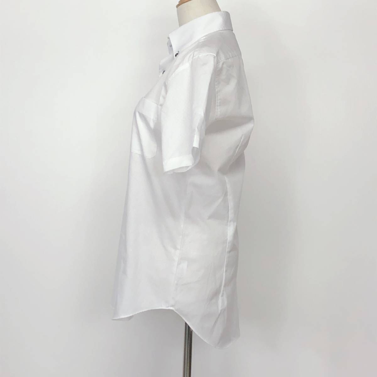 X348 hiromichinakano ヒロミチナカノ メンズ トップス シャツ 半袖 ホワイト 白 綿素材含 シンプル 上品 オフィススタイリッシュルックの画像2
