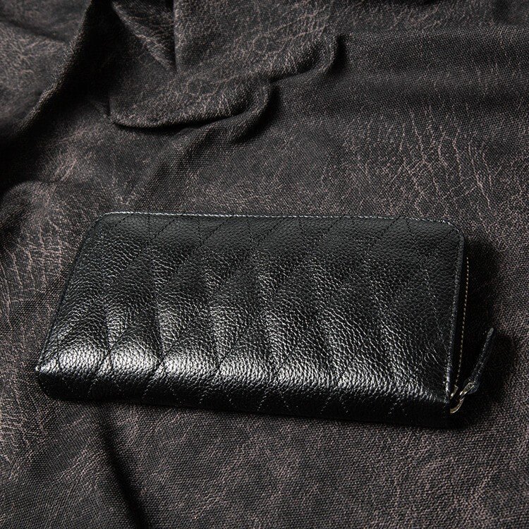 本革 (牛革) キルティング 長財布 ロングウォレット メンズウォレット