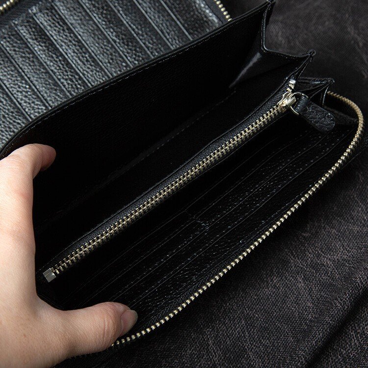 本革 (牛革) キルティング 長財布 ロングウォレット メンズウォレット