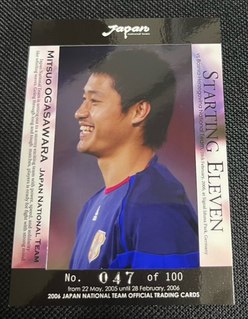BBM 2006 JAPAN NATIONAL TEAM CARD SPECIAL EDITION サッカー日本代表オフィシャルトレーディングカード 小笠原 満男 フォトカード_画像1