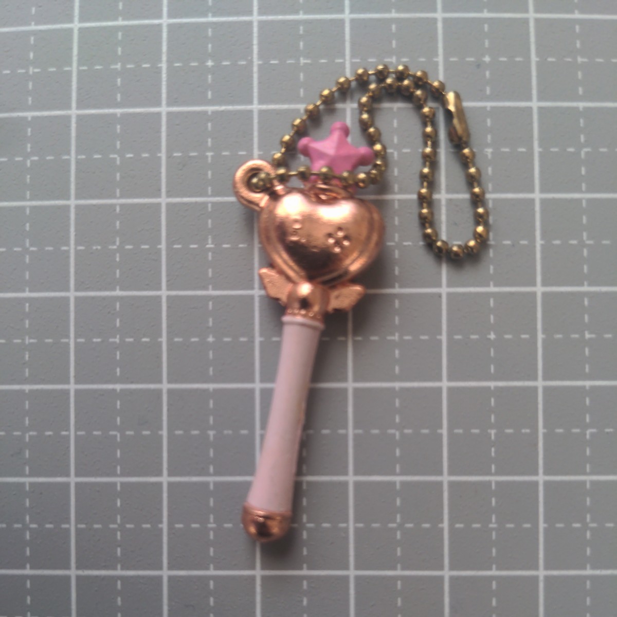  pink moon stick die-cast charm 2 present condition goods ga tea gashapon Capsule toy Sailor Moon S