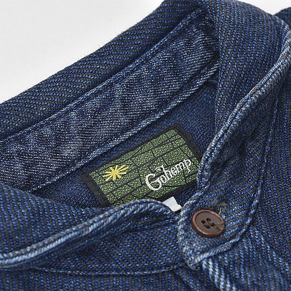 go-hemp хлопок hen штекер Ran рукав рубашка 0/XS индиго GOHEMPl24a1504