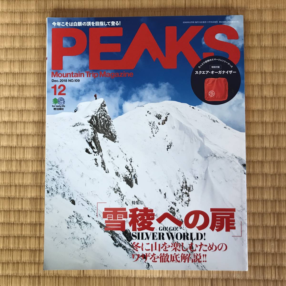 【送料込】PEAKS (ピークス) 2018年12月号 NO.109 （付録欠品）/ 「雪稜への扉」冬に山を楽しむためのワザ徹底解説!!