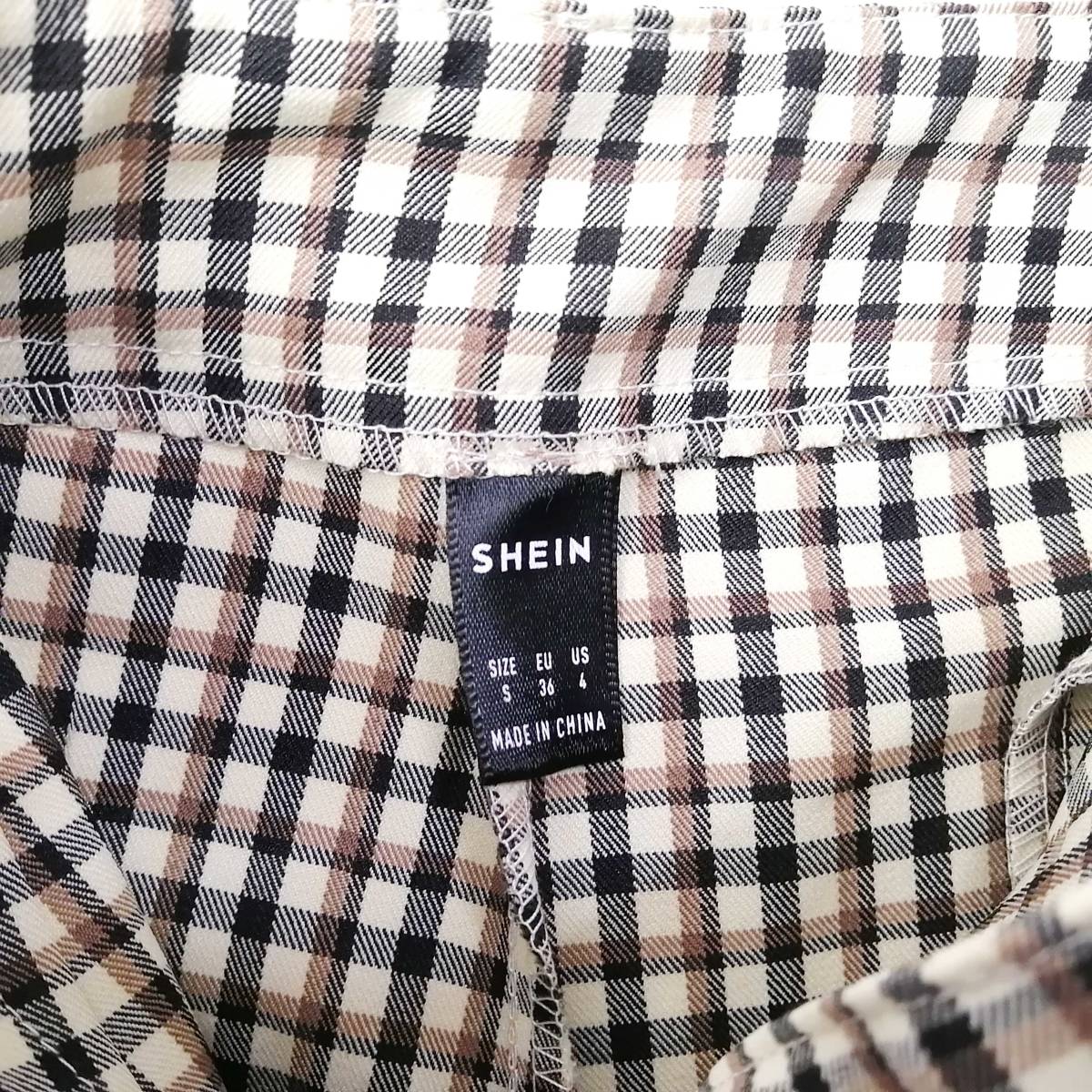 SHEIN シーン チェック柄♪レディースパンツ スラックス チェック柄♪Sサイズ 240129ni【4点同梱で送料無料】_画像3