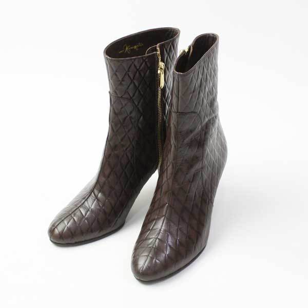 Гинза Канемацу Джинза Канемацу женская обувь короткие ботинки Эмаль 21,5㎝ коричневый тип 240116NB [Бесплатная доставка в 4 -точке]