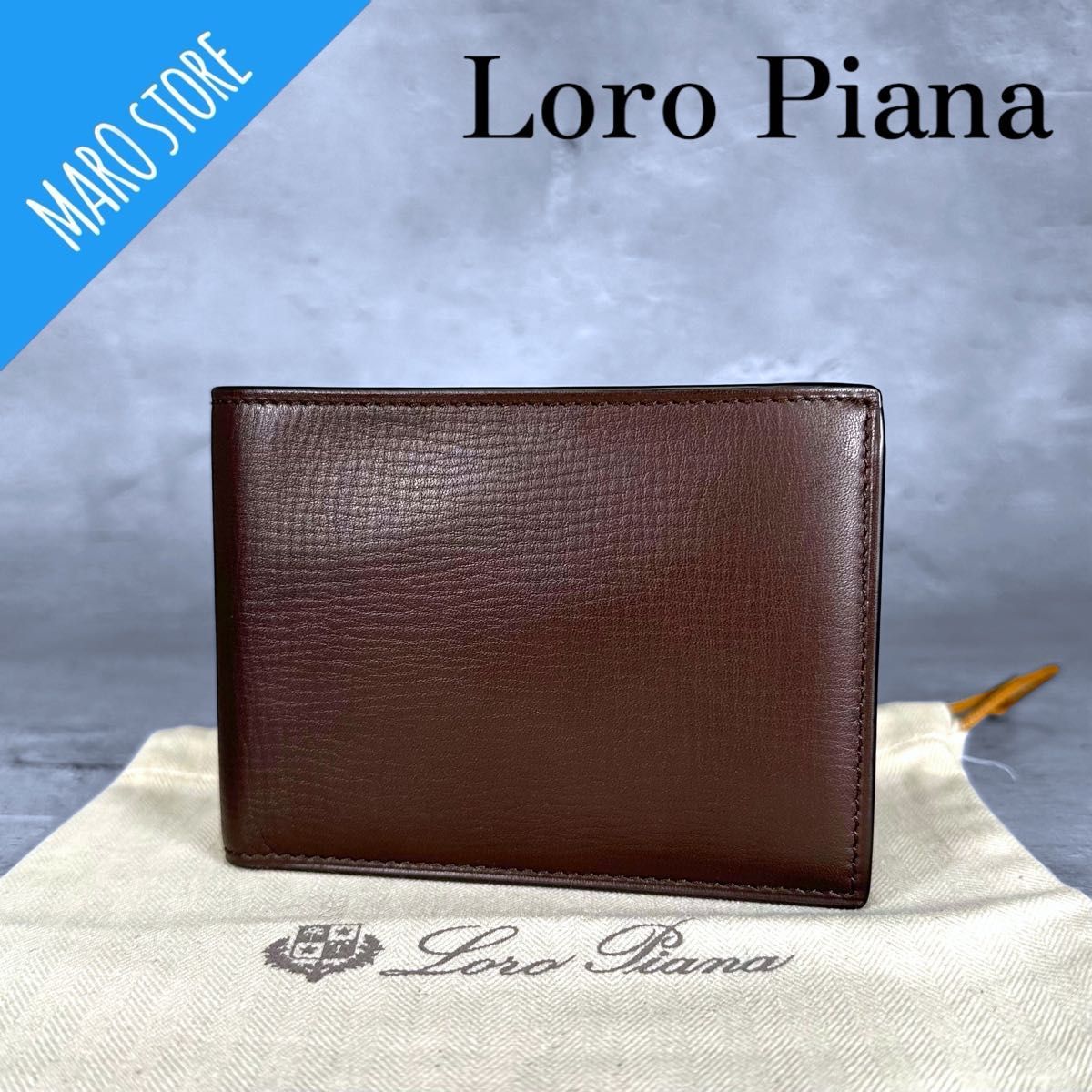 【美品】Loro Piana ロロピアーナ レザー 二つ折り財布_画像1