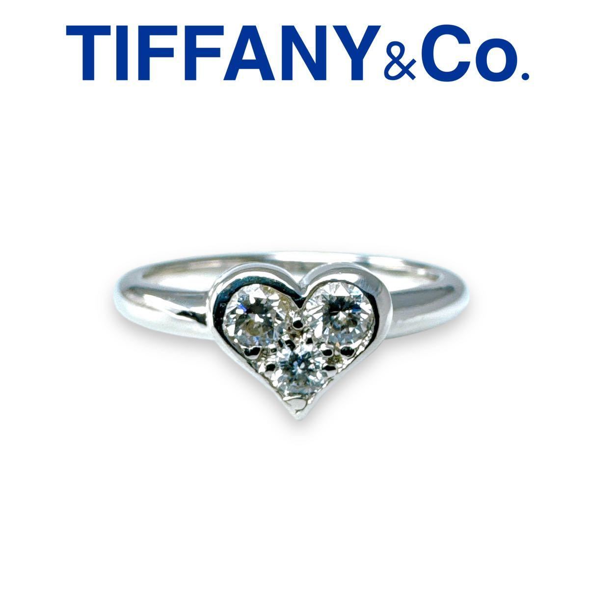 ティファニー リング センチメンタルハート Pt950 ダイヤモンド 3P 5号 プラチナ 指輪 TIFFANY&Co.