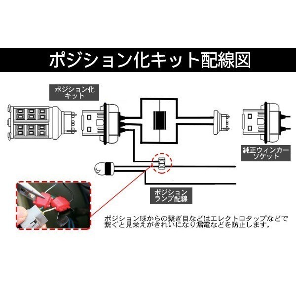 ヴォクシー80系 / ノア80系 専用 ウィンカーポジション化キット T20/LEDバルブ 60灯/白&黄 前期/後期 カスタム 外装パーツ_画像5